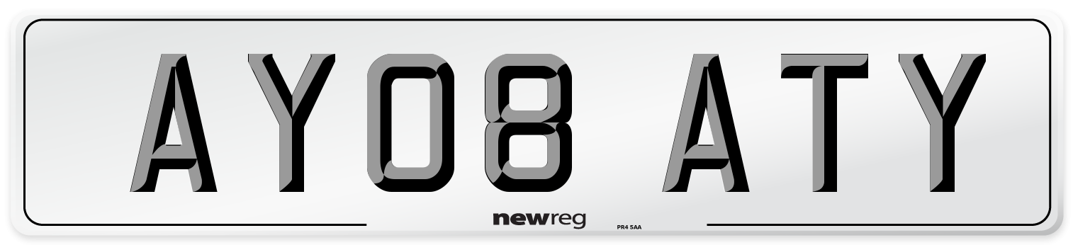 AY08 ATY Number Plate from New Reg